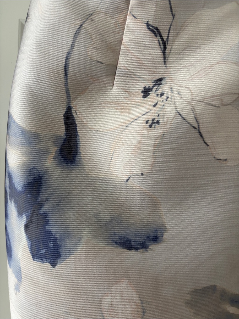ALFRED SUNG Constance Light gray and Blue Floral Off-Shoulder Maxi Dress - Picture 9 of 15